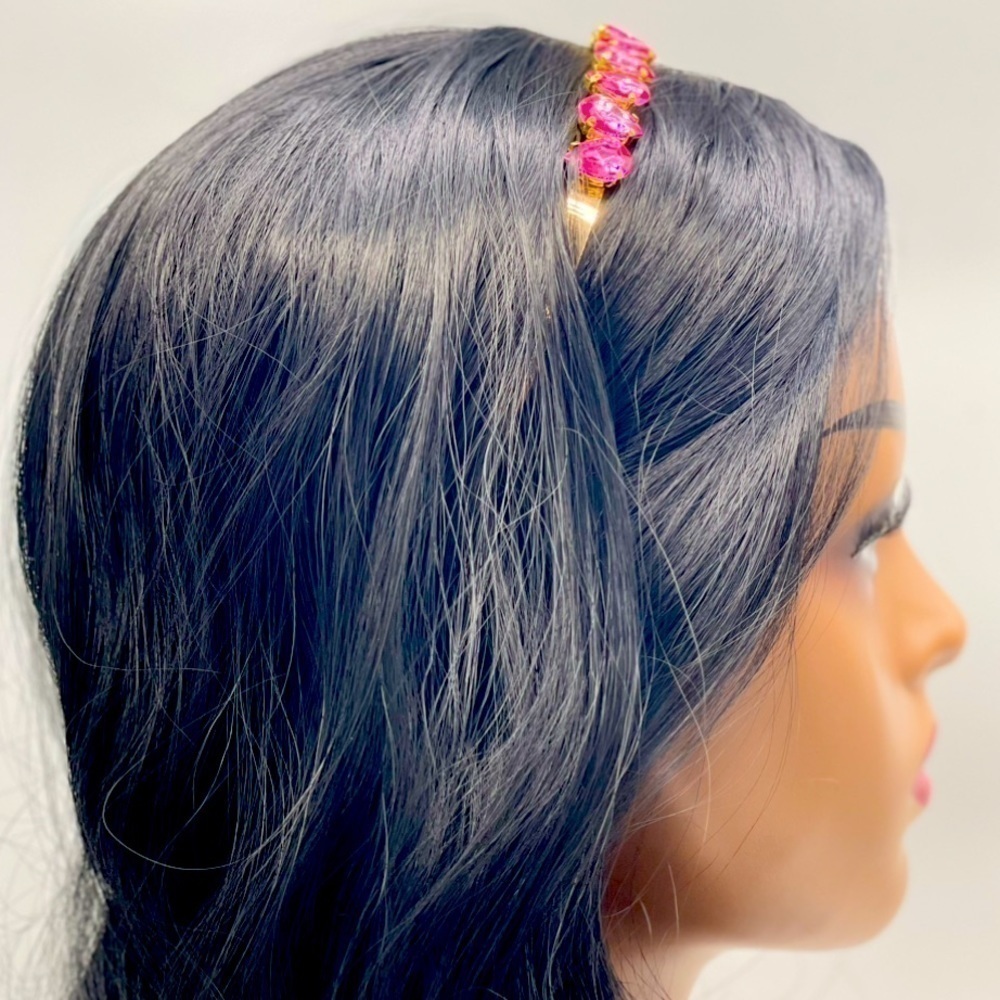 𝅺pink Heart Rhinestone Headband. - Picture 2 of 16